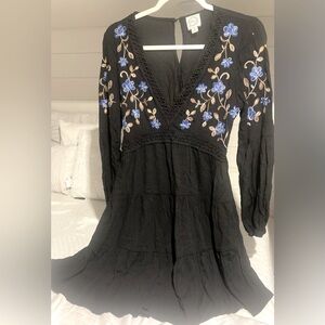 Francesca’s Black dress, Blue rain size Small,